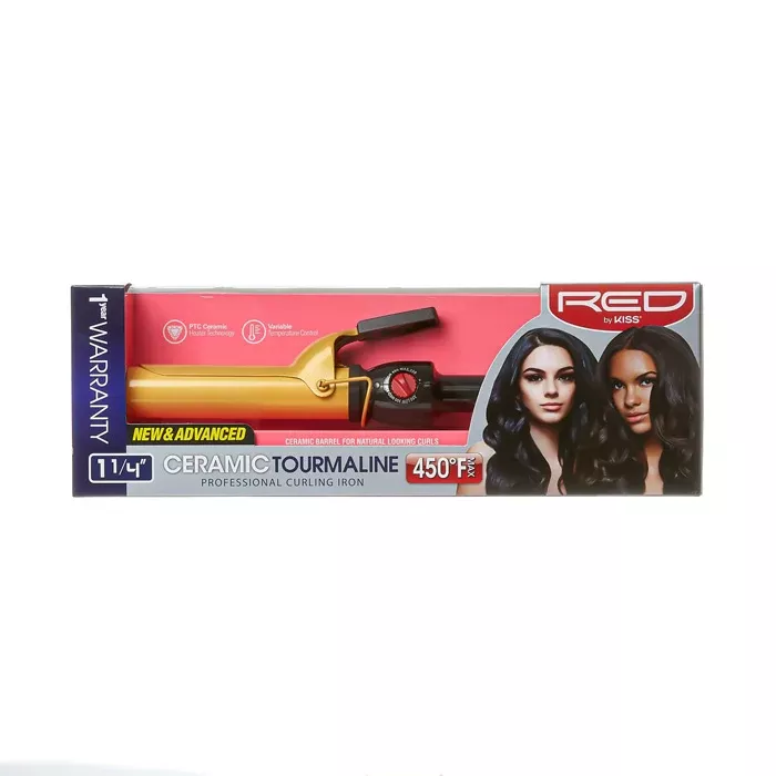 RED Ceramic Tourmaline Professional Curling Iron 1 1/4"