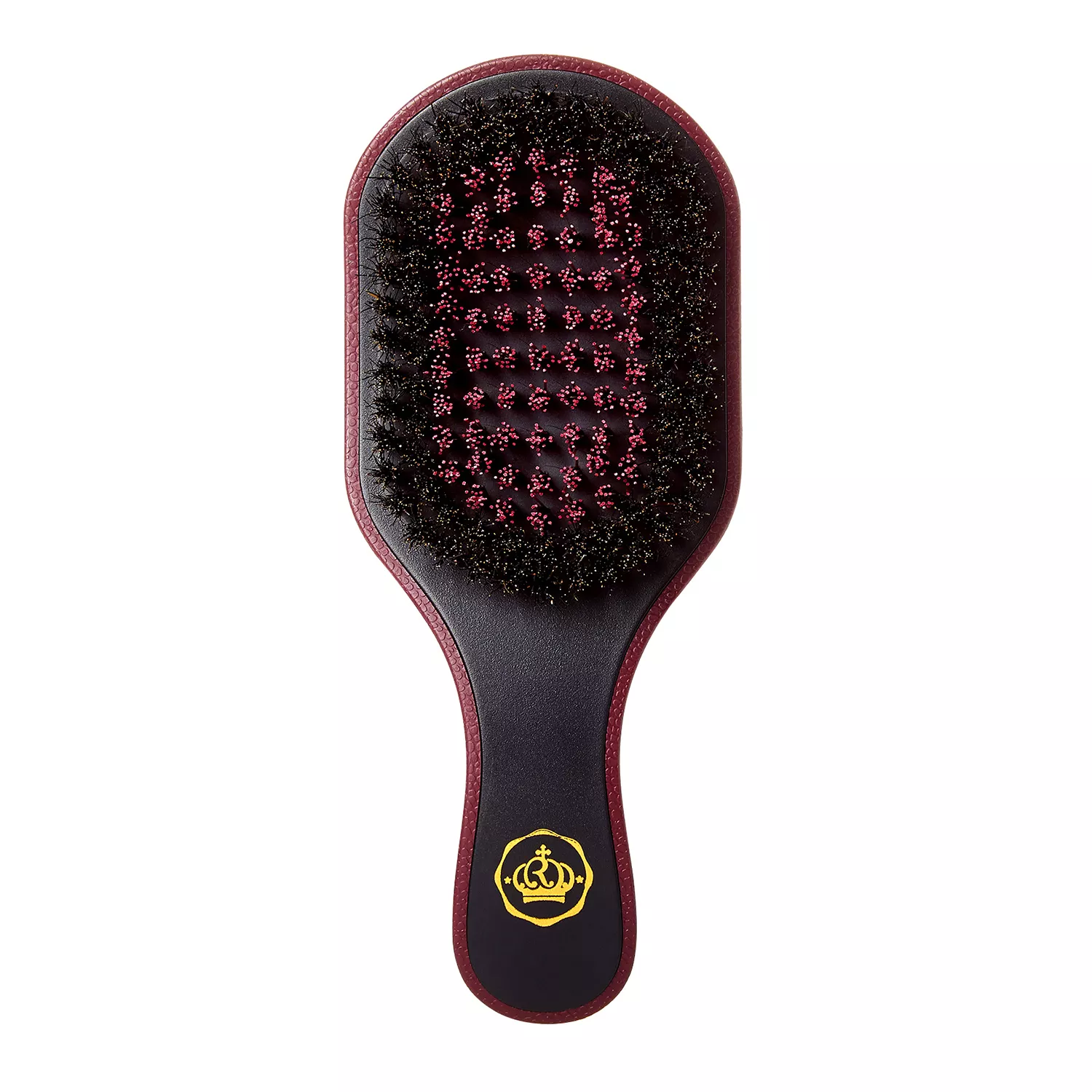 Red Premium 2 Bristles In 1 Mixed 100% Natural Boar Brush Curved Club