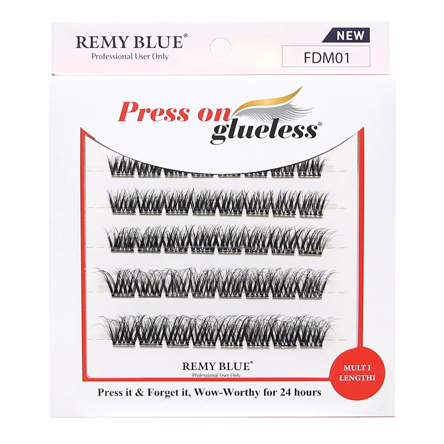 Remy Blue Press On Glueless Muti Length Individual Lashes