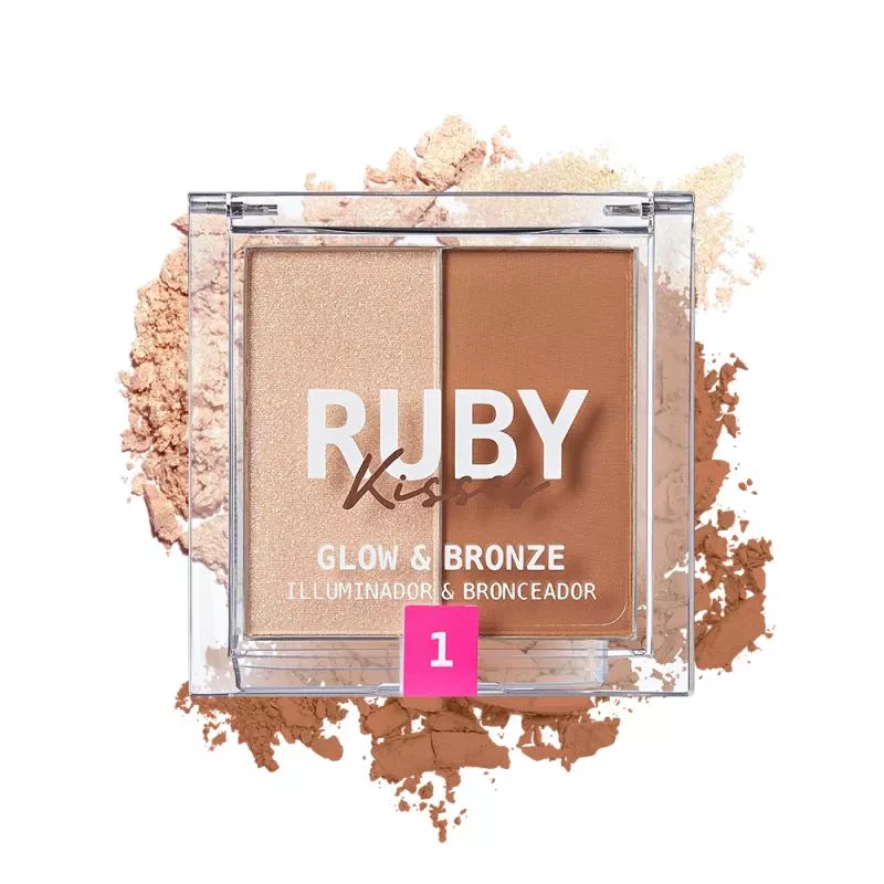 RUBY KISSES GLOW & BRONZE HIGHTLIGHTER BRONZER DUO