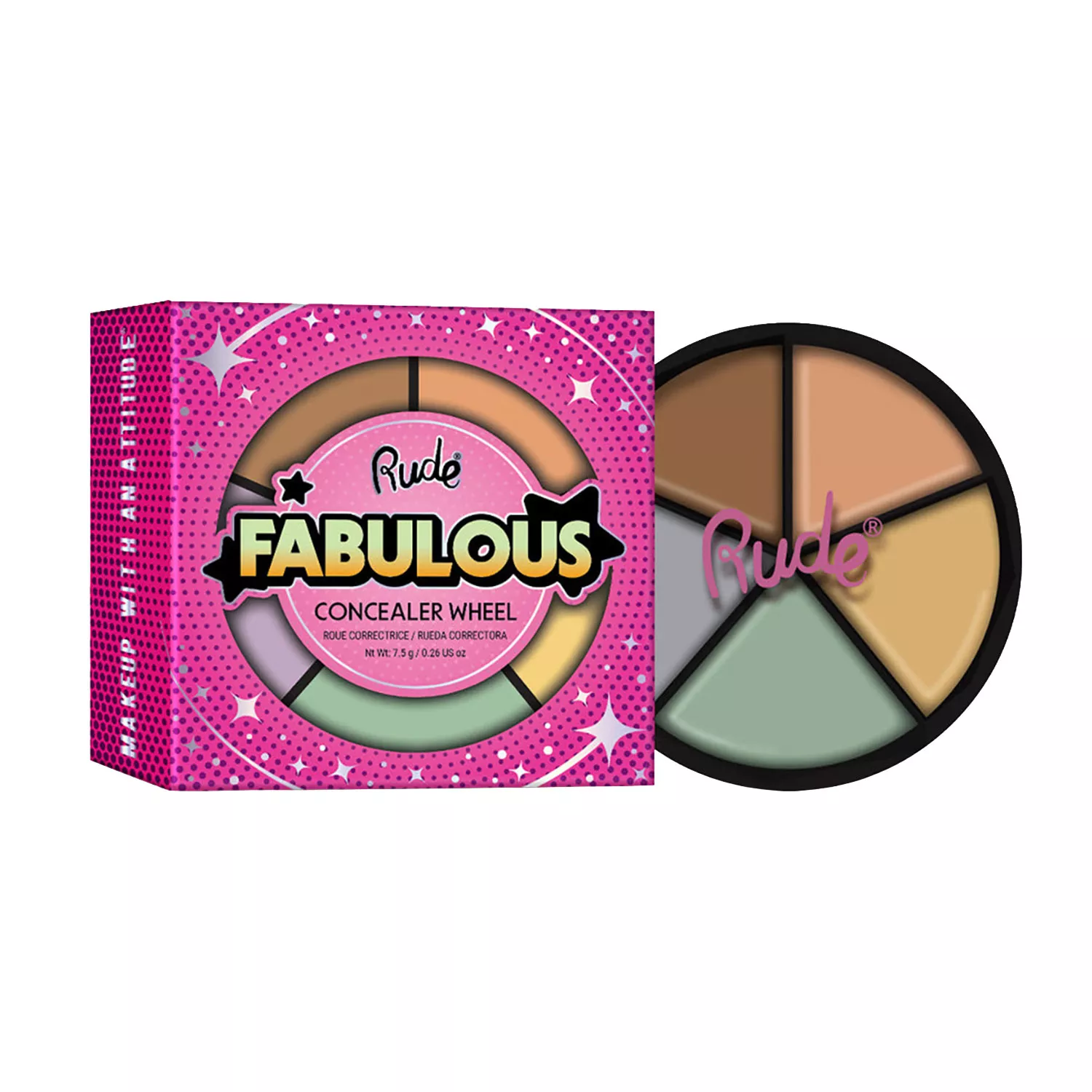 Rude Fabulous Concealer Palette 5 Colors 0.26oz/ 7.5g
