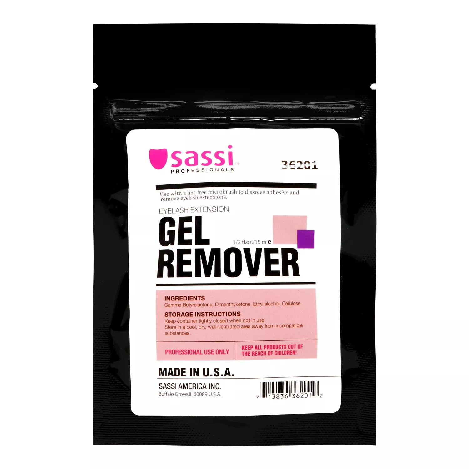 Sassi Eyelash Extension Glue Gel Remover 1/2oz