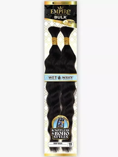Sensationnel 100% Human Hair Empire Wet And Wavy DEEP BULK Braids 18"