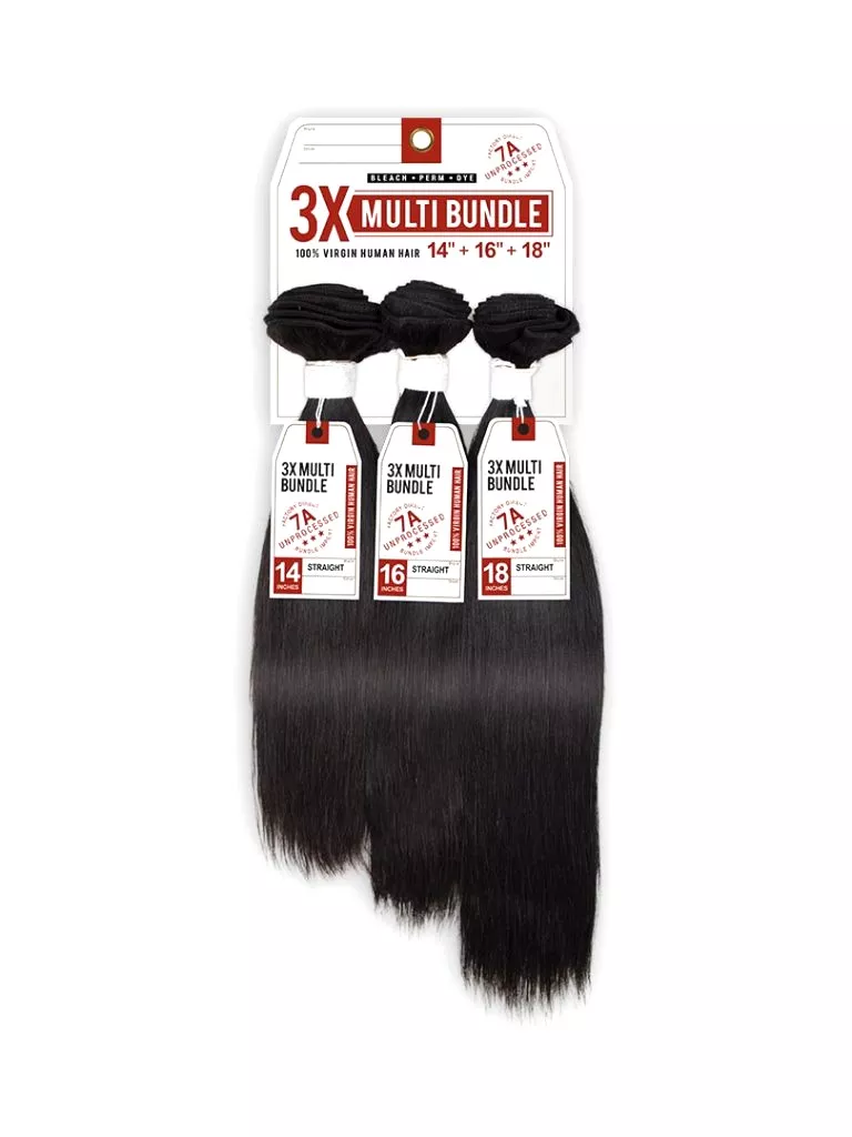 SENSATIONNEL BARE & NATURAL UNPROCESSED 100% HUMAN 3X BUNDLE WEAVE - STRAIGHT