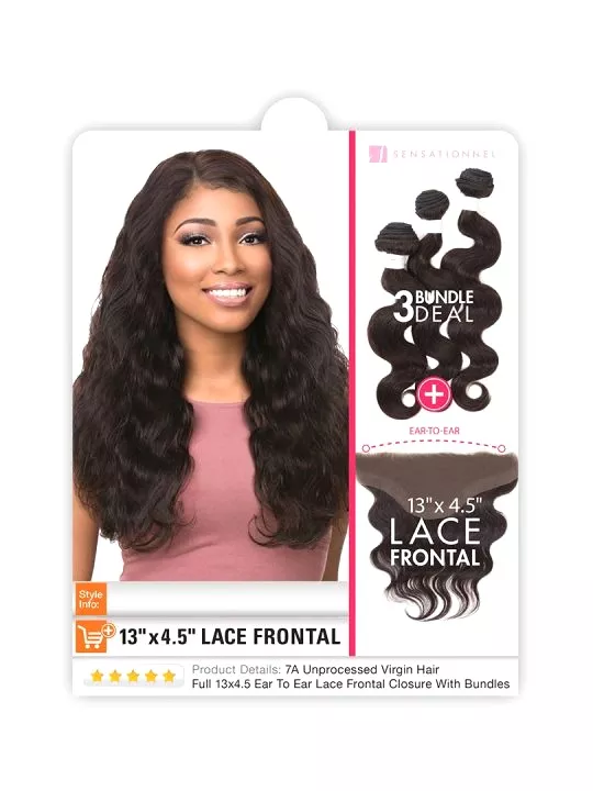SENSATIONNEL BARE & NATURAL VIRGIN REMI LACE FRONTAL & BUNDLE WEAVE - BODY WAVE