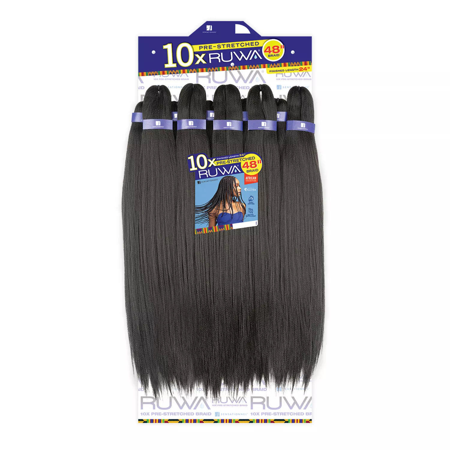 Sensationnel Braids African Collection 10X Ruwa Pre-Stretched Braid 48"