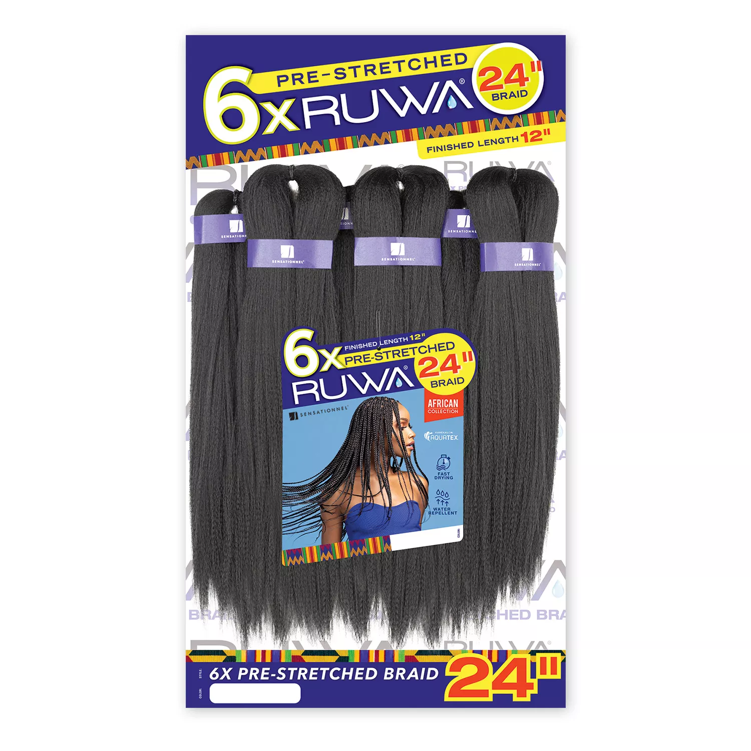 Sensationnel Braids African Collection 6X Ruwa Pre-Stretched Braid 24"