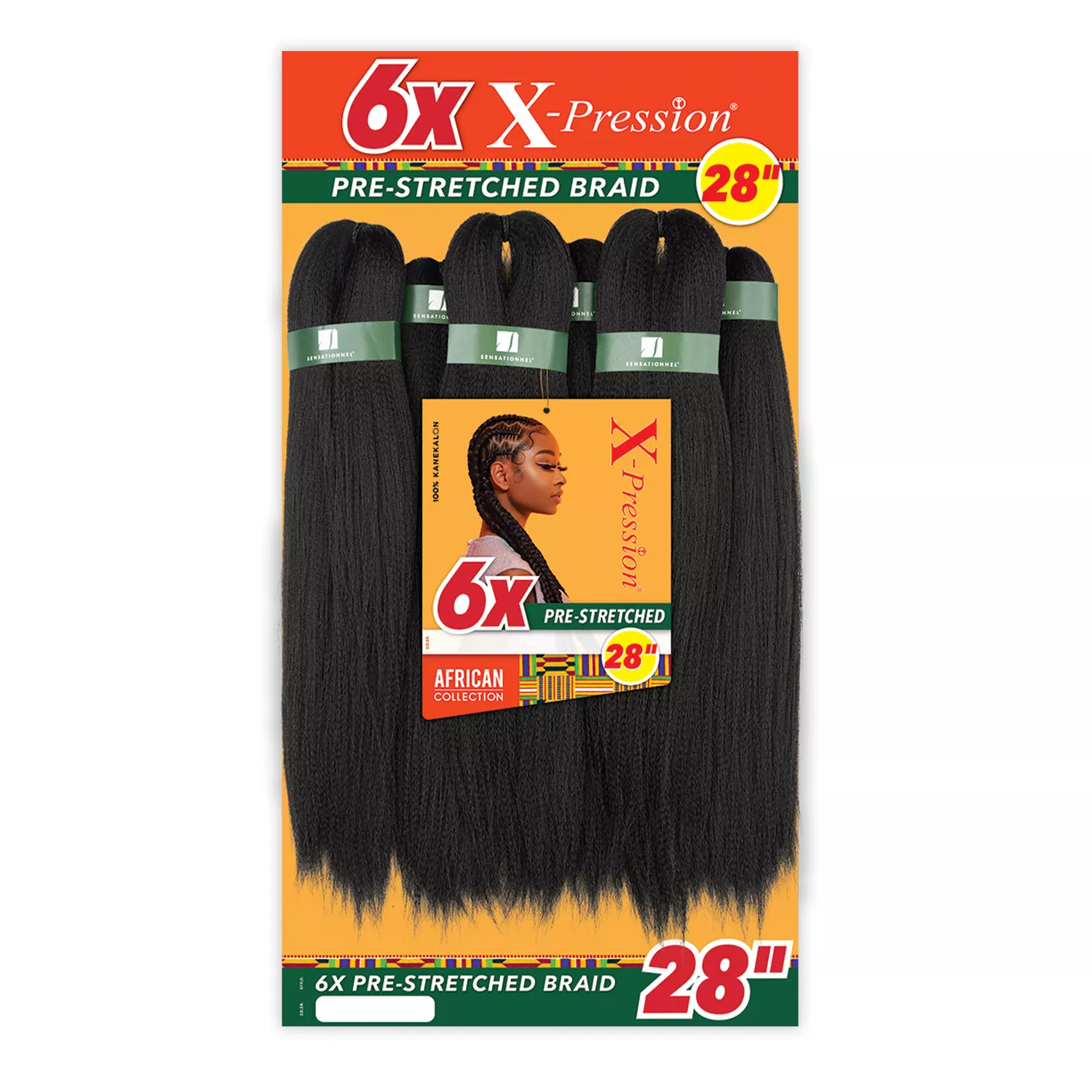 Sensationnel Braids African Collection 6X X-Pression Pre-Stretched Braid 28"