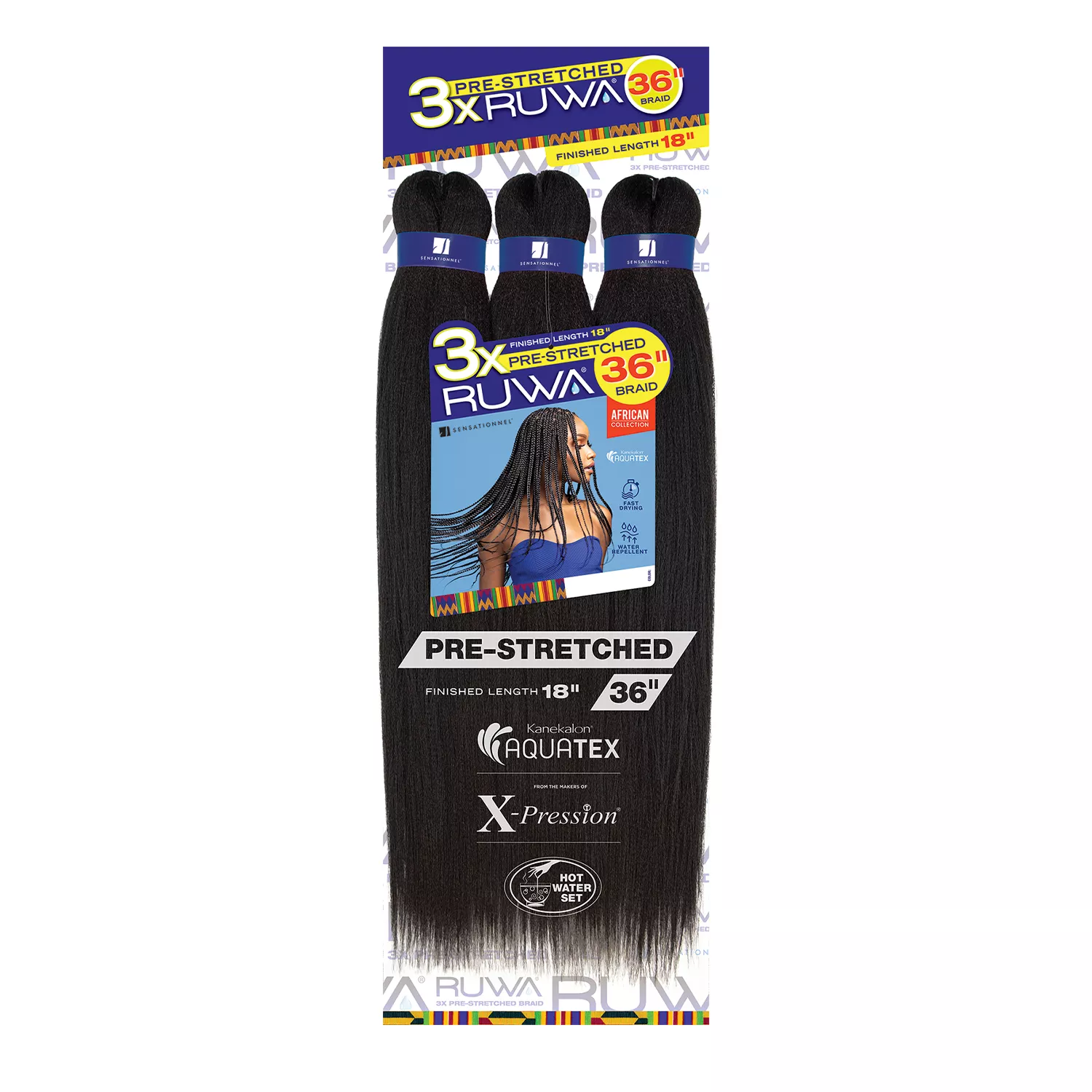 Sensationnel Braids X-Pression 3X Ruwa Pre-Stretched Braid 36"