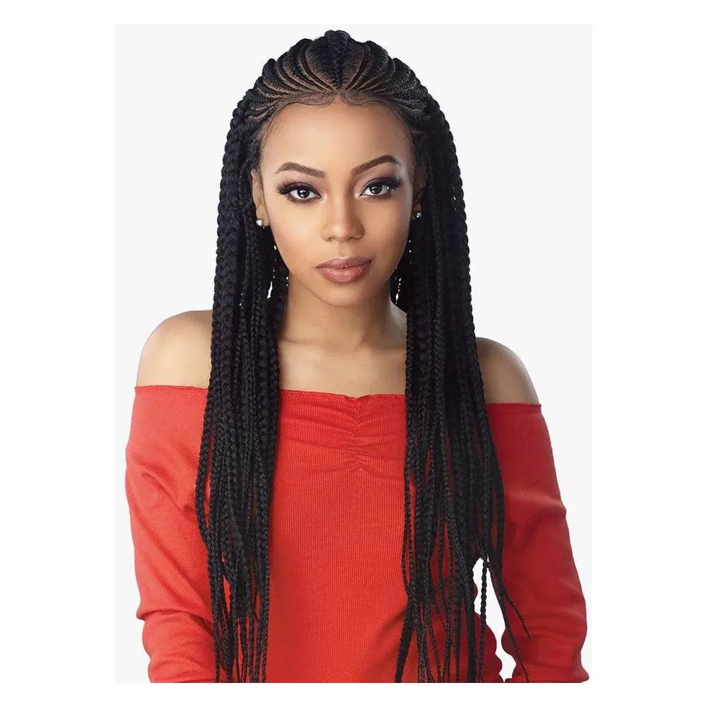 Sensationnel Cloud 9 13x7 Synthetic Lace Front Wig -Feed In Fulani Cornrow