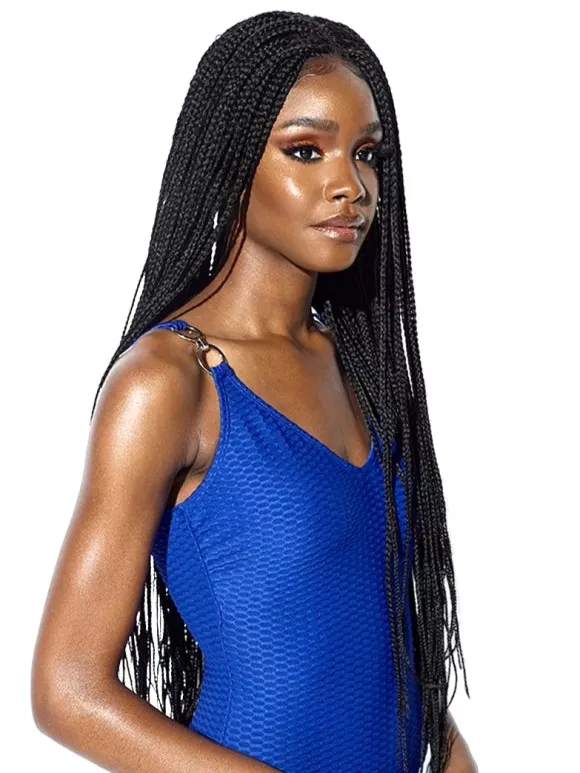 SENSATIONNEL CLOUD 9 4 "x4 " SWISS LACE FRONT WIG - BOX BRAID 36″