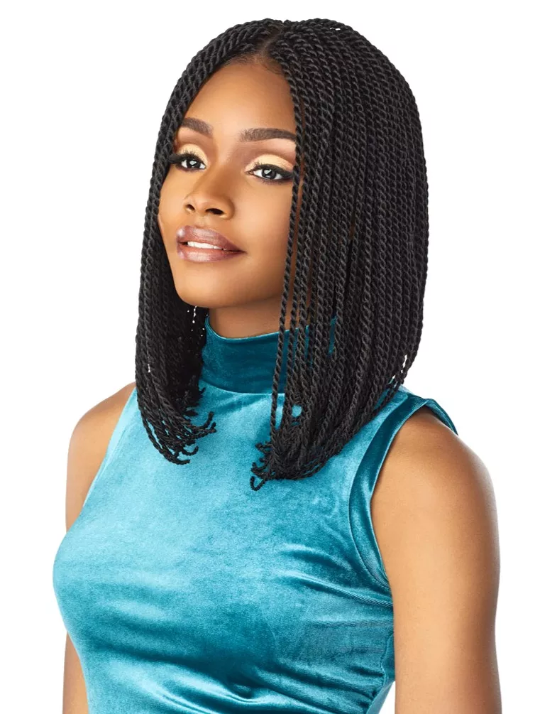 SENSATIONNEL CLOUD 9 HAND BRAIDED 13 "X7 " LACE WIG - FEED IN FULANI CORNR