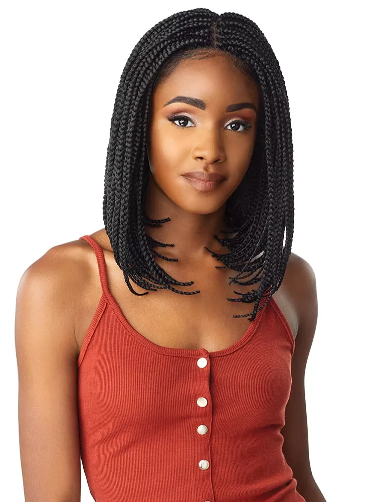 SENSATIONNEL CLOUD 9 HAND BRAIDED SWISS LACE FRONT WIG -4X4 BOX BRAID BOB