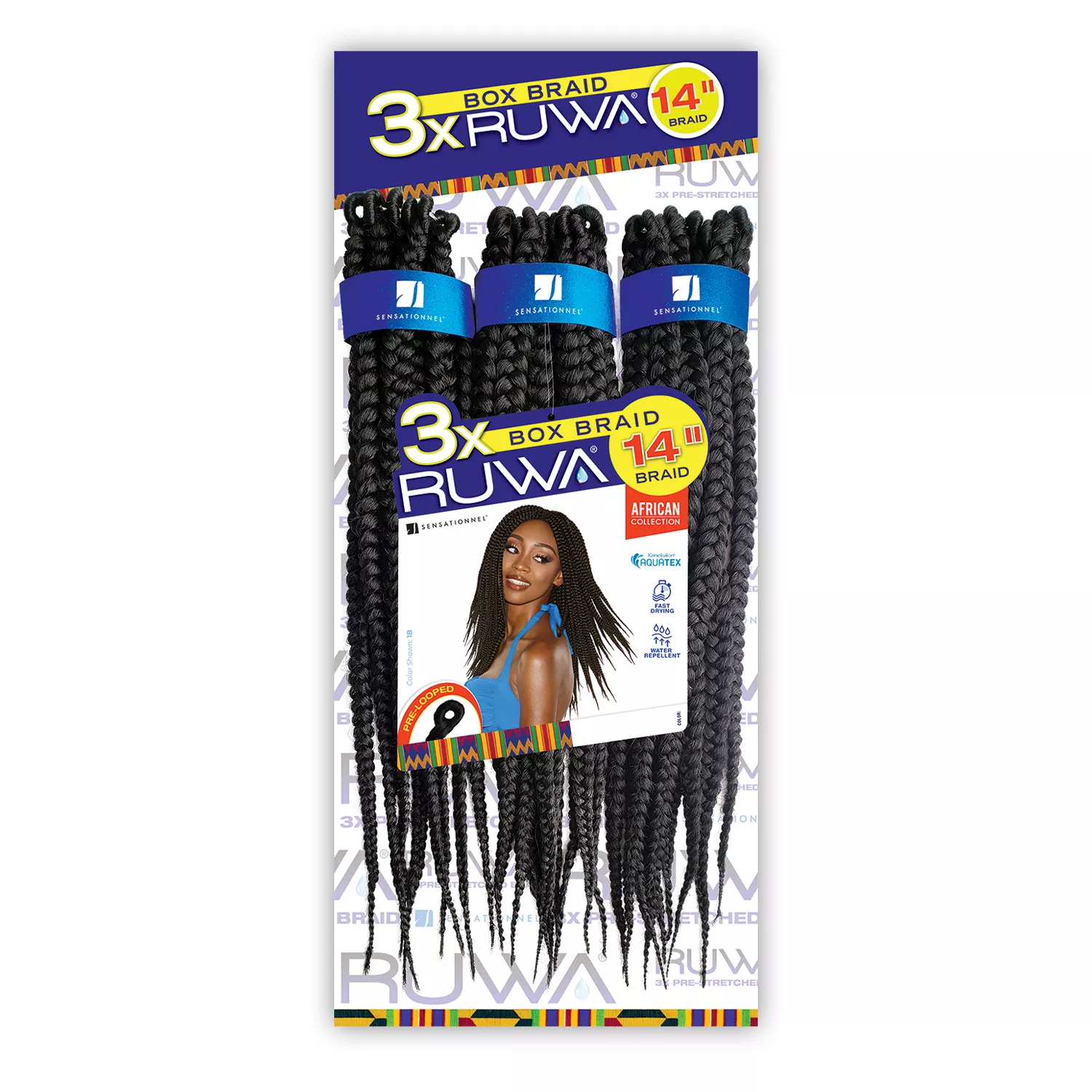 Sensationnel Crochet Braids African Collection 3X Ruwa Box Braid 14"