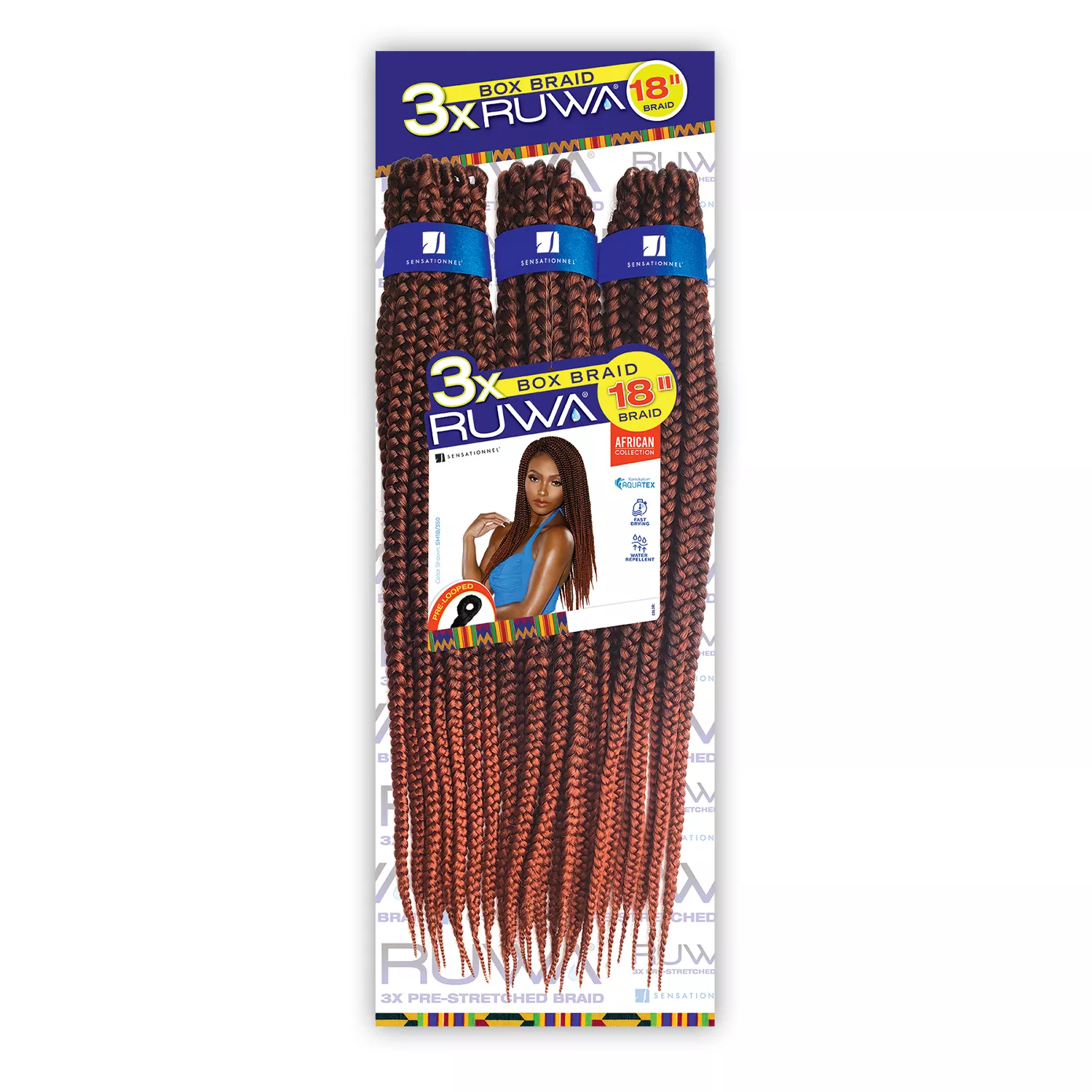 Sensationnel Crochet Braids African Collection 3X Ruwa Box Braid 18"