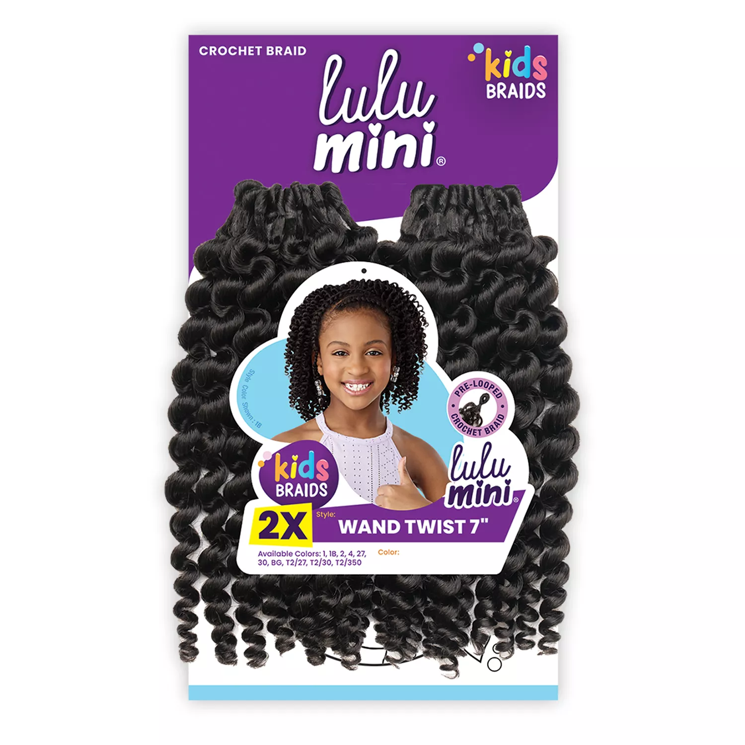 Sensationnel Crochet Braids Lulu Mini Kids Pre-Looped 2X Wand Twist 7"
