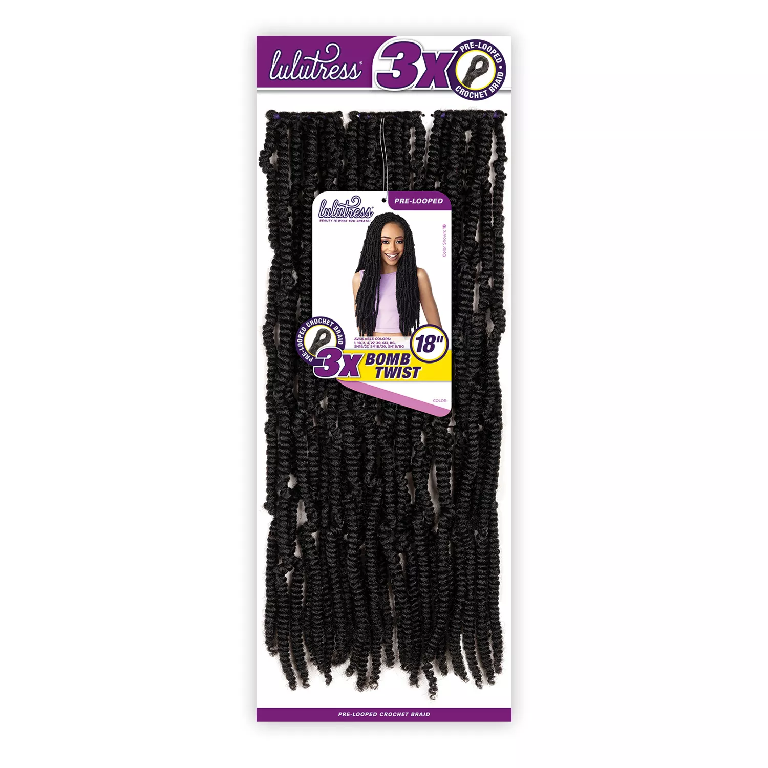 Sensationnel Crochet Braids Lulutress 3X Pre-Looped Bomb Twist 18"