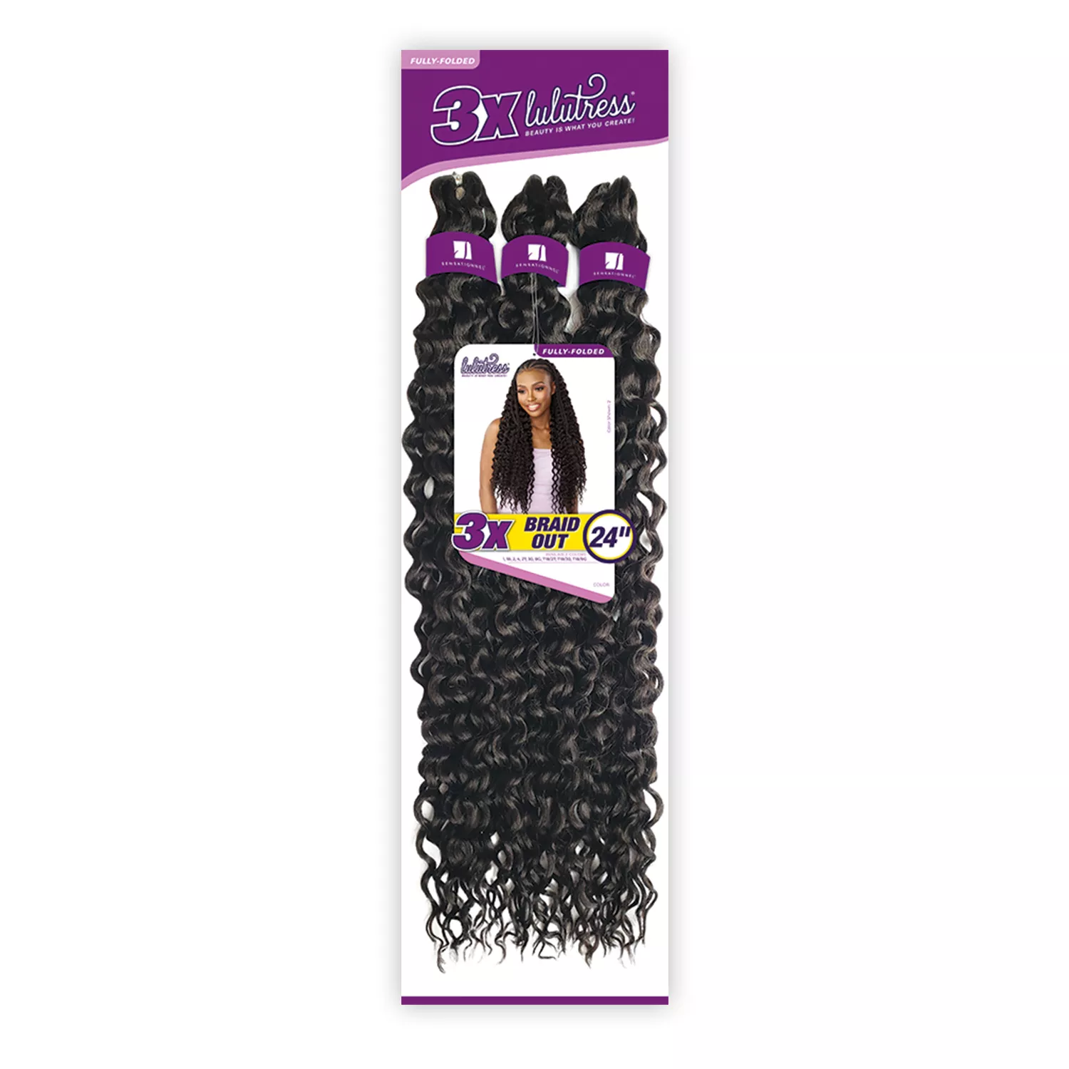 Sensationnel Crochet Braids Lulutress Fully Folded 3X Braid Out 24"