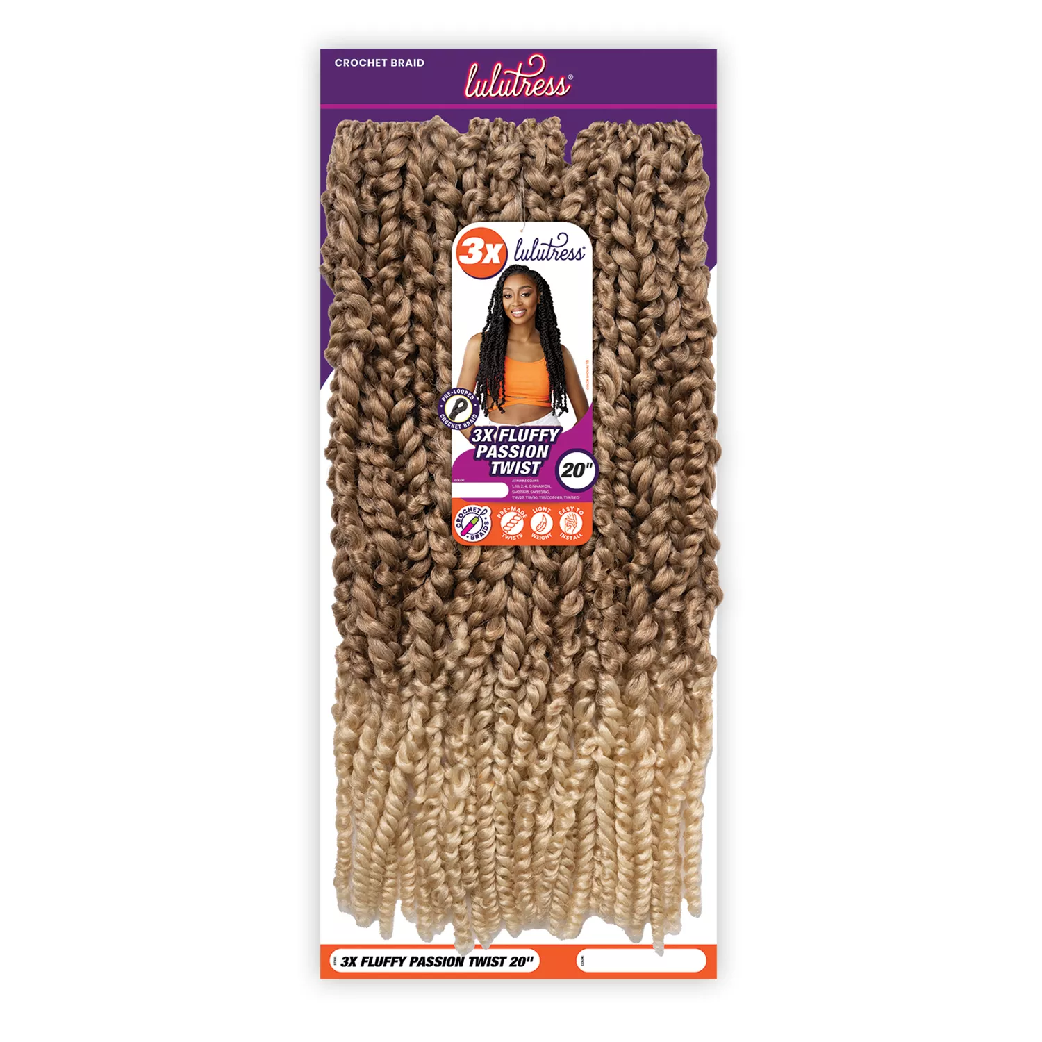 Sensationnel Crochet Braids Lulutress Pre-Looped 3X Fluffy Passion Twist 20"
