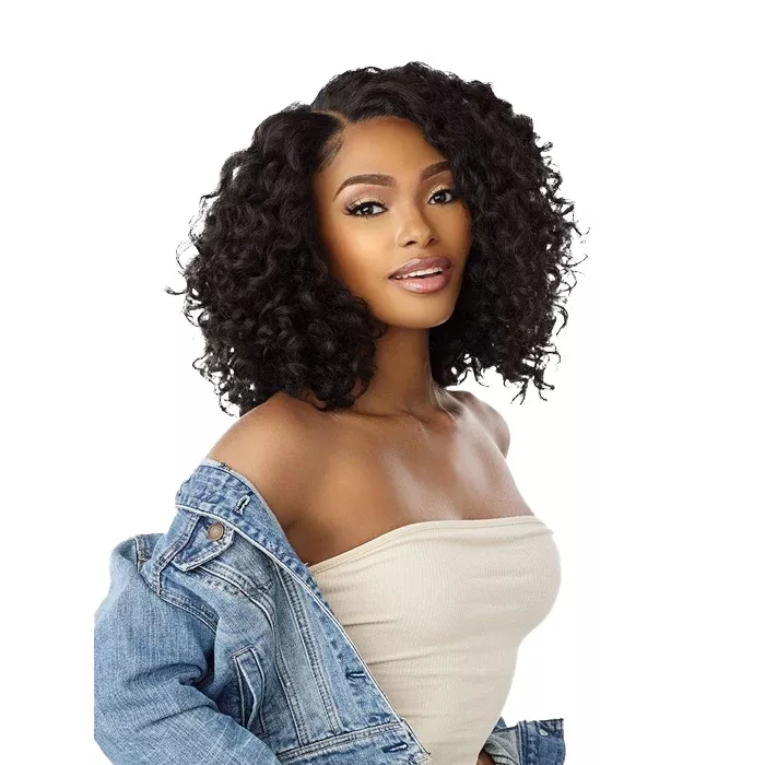 Sensationnel Curls Kinks Textured Lace Kinky Edges Glueless Y-Part HD Lace Front Wig -KINKY LOOSE SPIRAL 24"