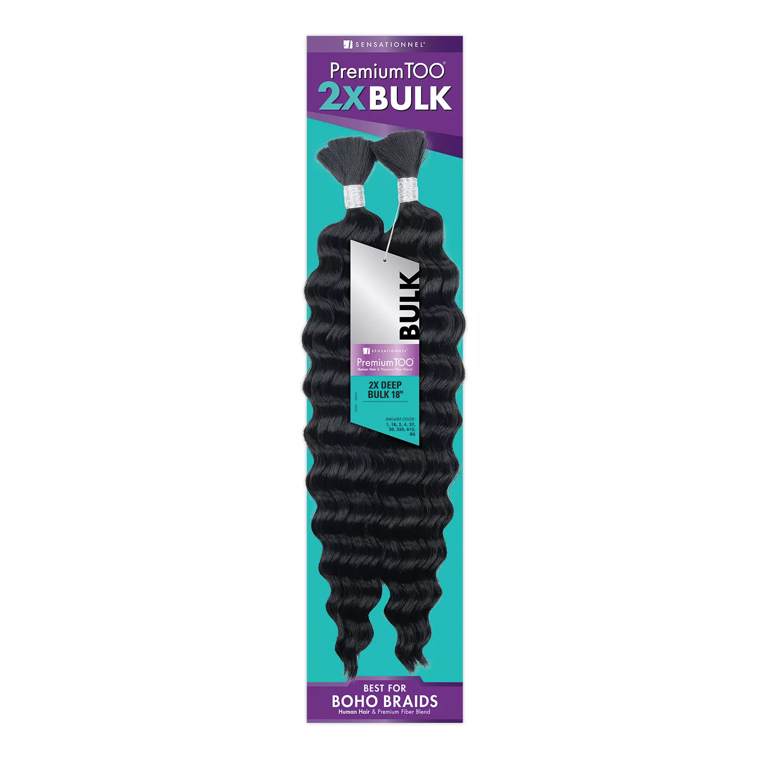 Sensationnel Human Hair Blend Braids Premium Too 2X Deep Bulk 18"