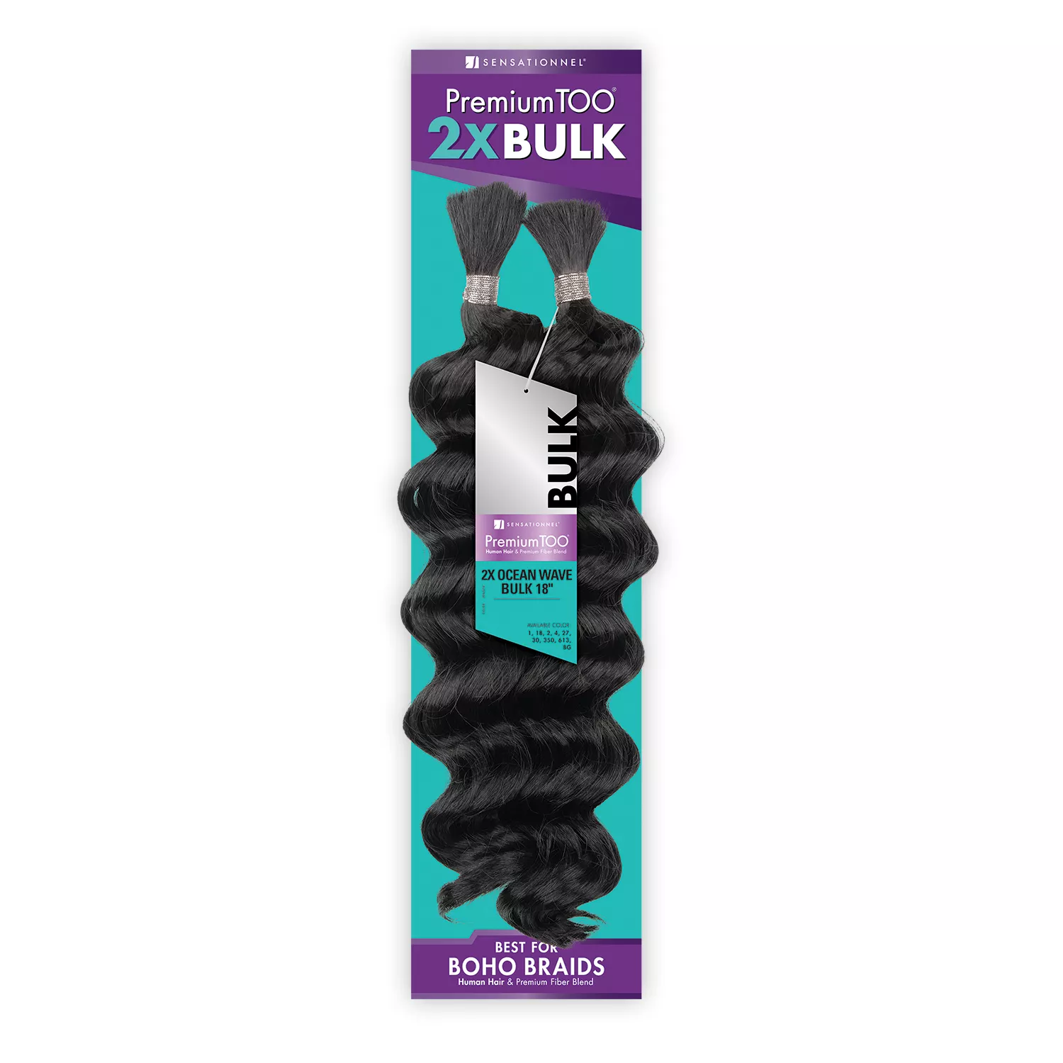 Sensationnel Human Hair Blend Braids Premium Too 2X Ocean Wave Bulk 18"