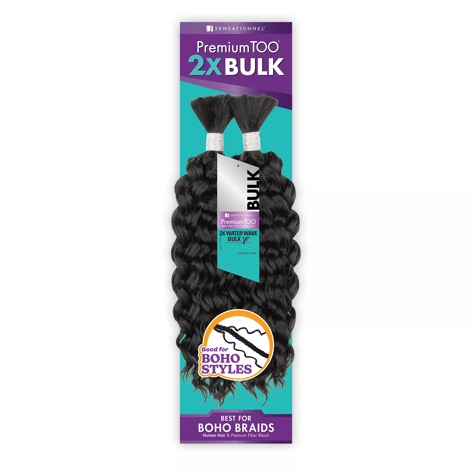 Sensationnel Human Hair Blend Braids Premium Too 2X Water Wave Bulk 14"