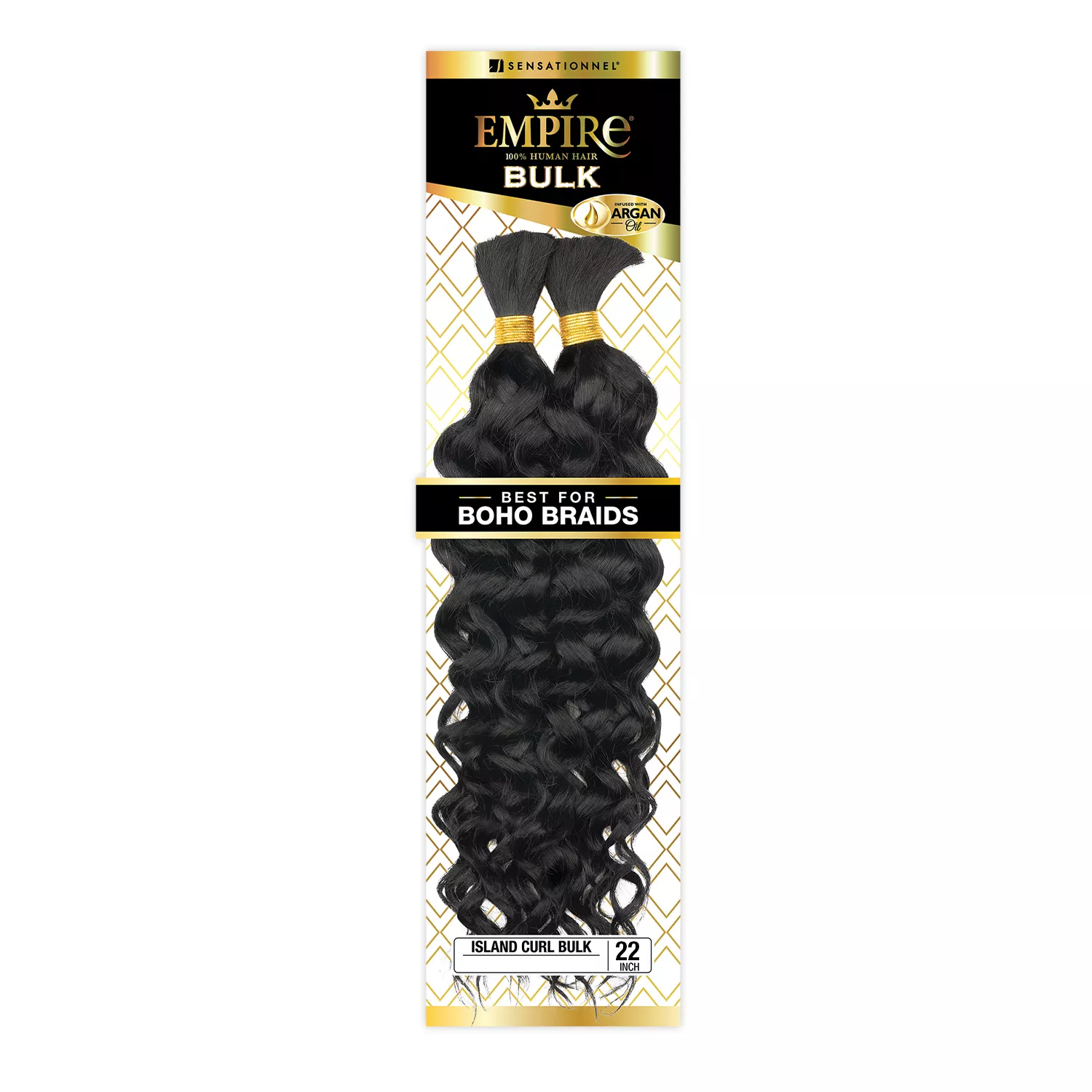 Sensationnel Human Hair Braids Empire Island Curl Bulk 22"