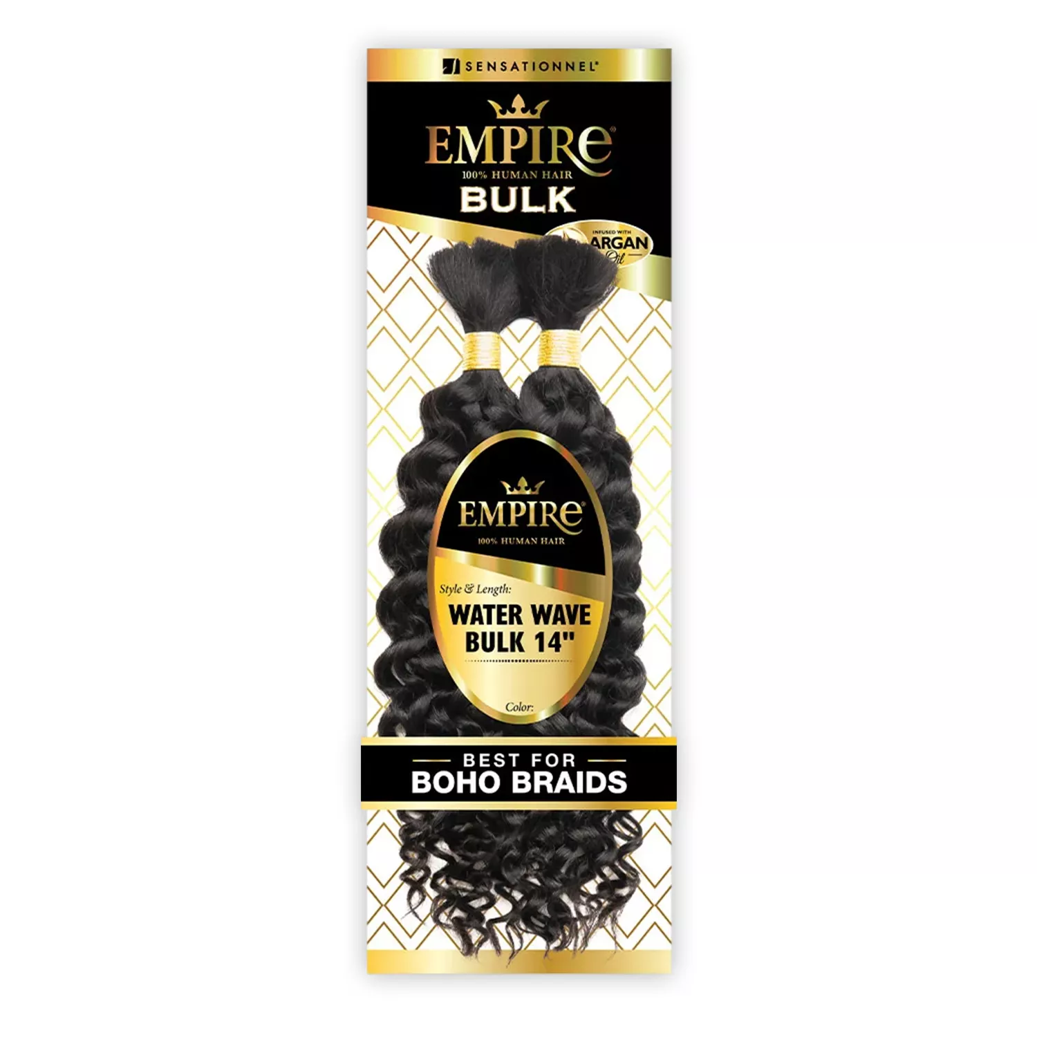 Sensationnel Human Hair Braids Empire Water Wave Bulk 14"