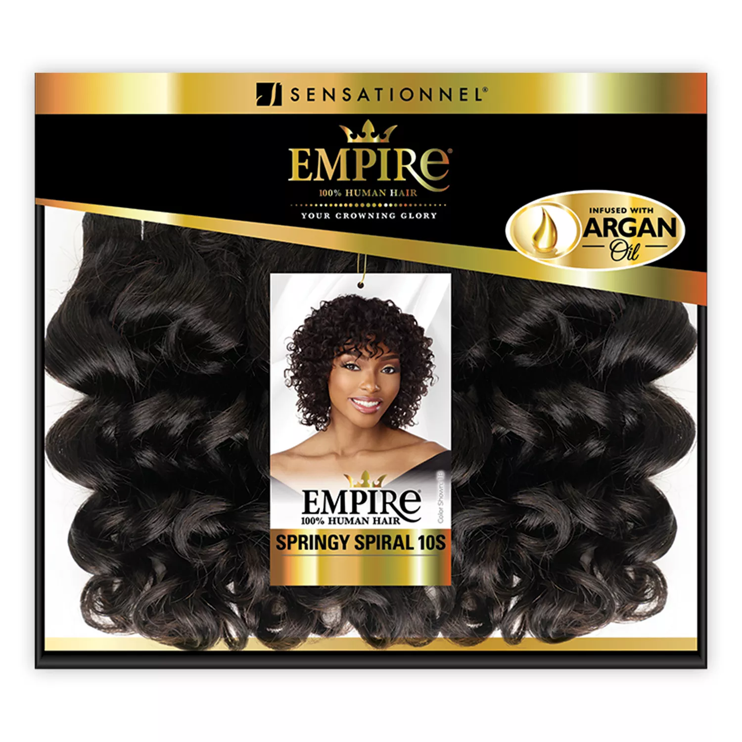 Sensationnel Human Hair Weave Empire 3Pcs Springy Spiral 10S
