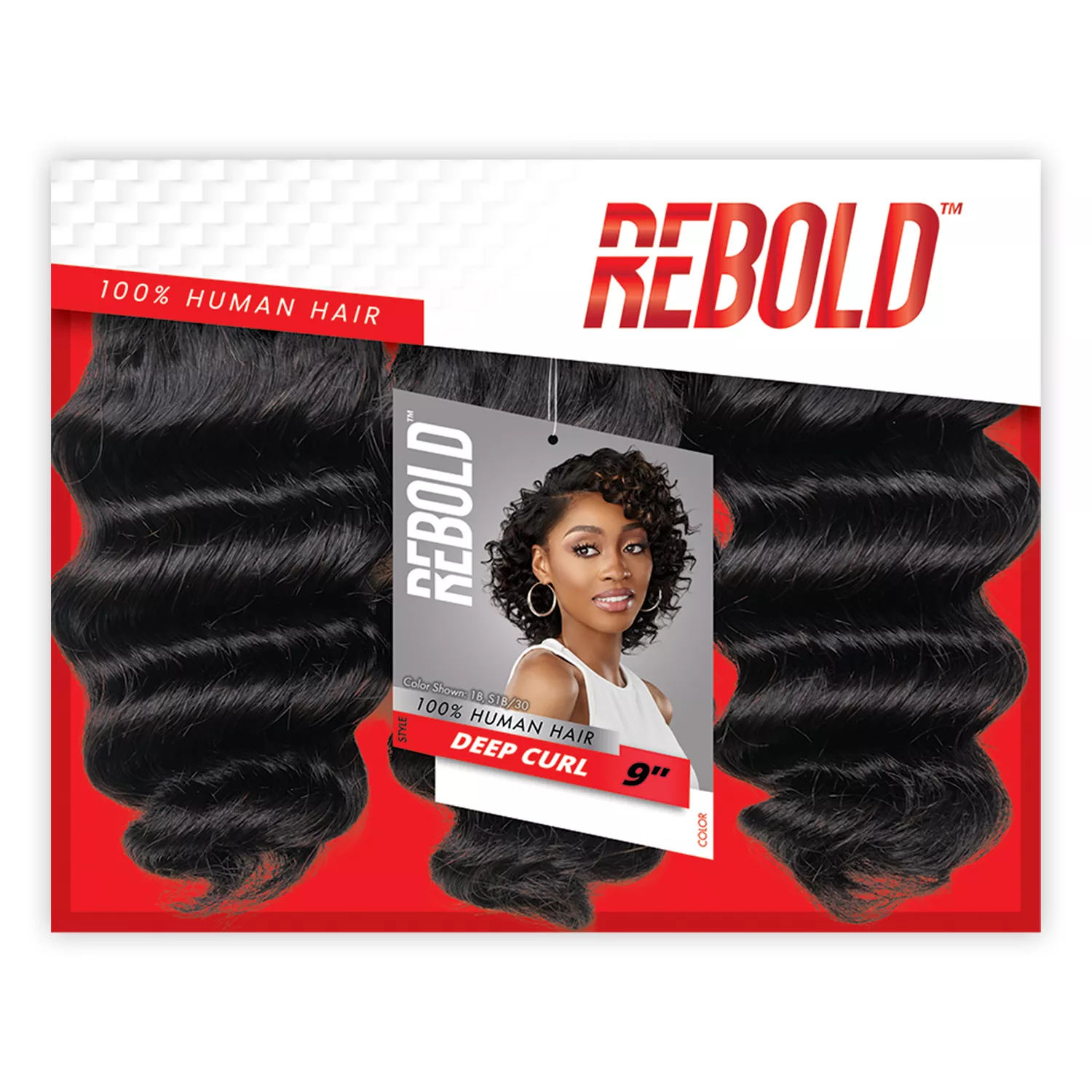 Sensationnel Human Hair Weave Rebold 3Pcs Deep Curl 9"