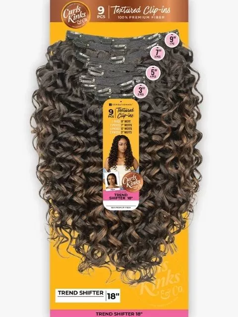 Sensationnel Premium Synthetic CURLS KINKS & CO_CLIP-IN TREND SHIFTER 18″ Multi Pack