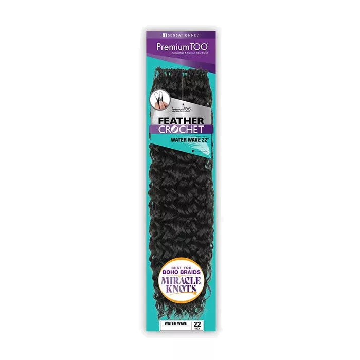 Sensationnel Premium Too Human Hair Blend Feather Crochet - WATER WAVE 22"
