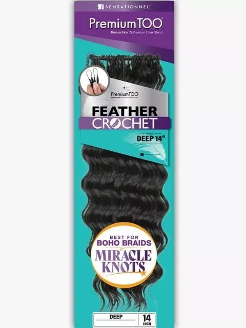 Sensationnel PremiumTOO Human Hair Blend Feather Crochet Braid-DEEP”