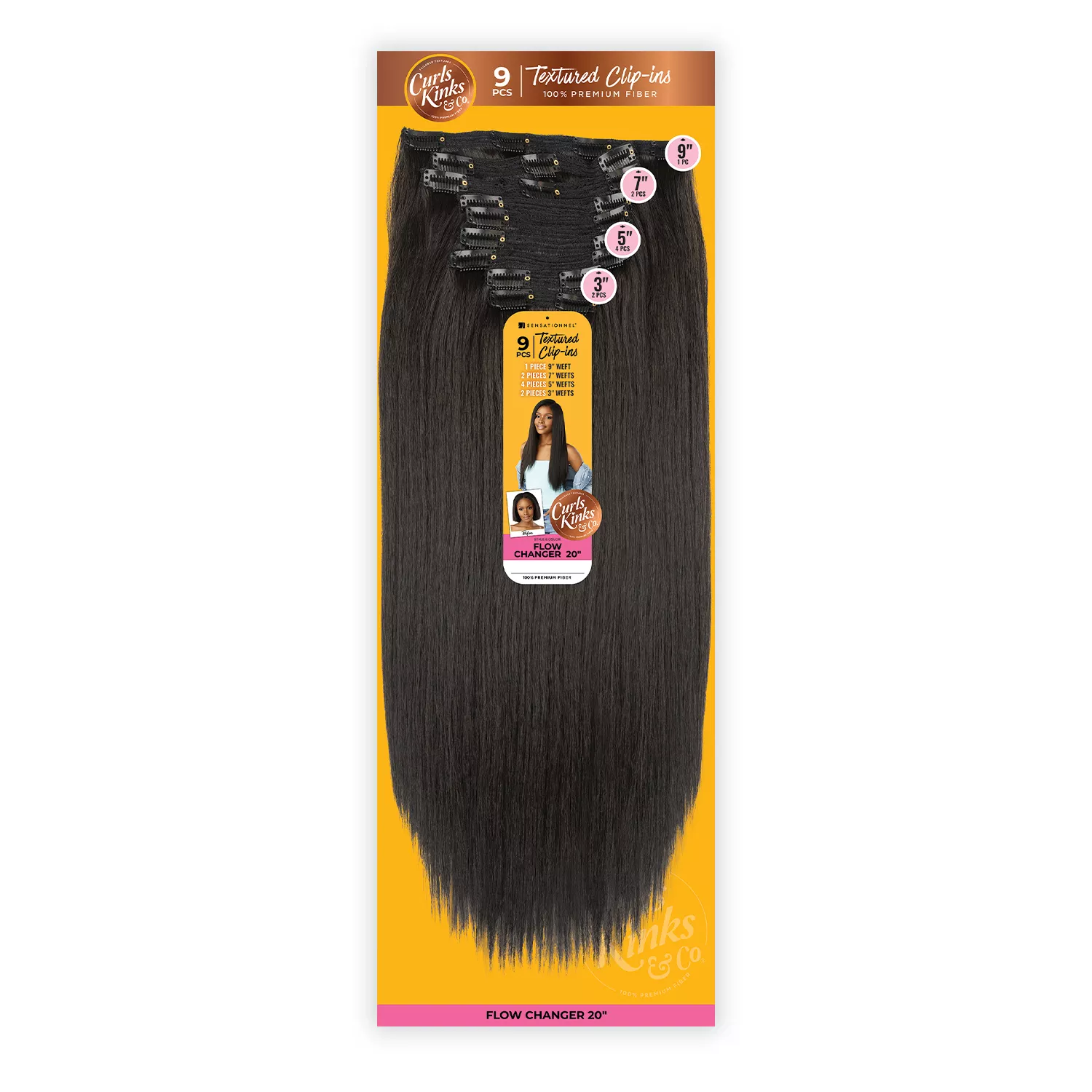 Sensationnel Textured Clip-Ins Weave Curls Kinks & Co Wave Flow Changer 20"