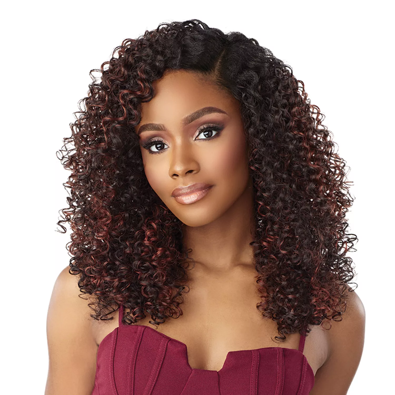 Sensationnel V-Part Wig Curls Kinks N Co Glueless V-Unit 5