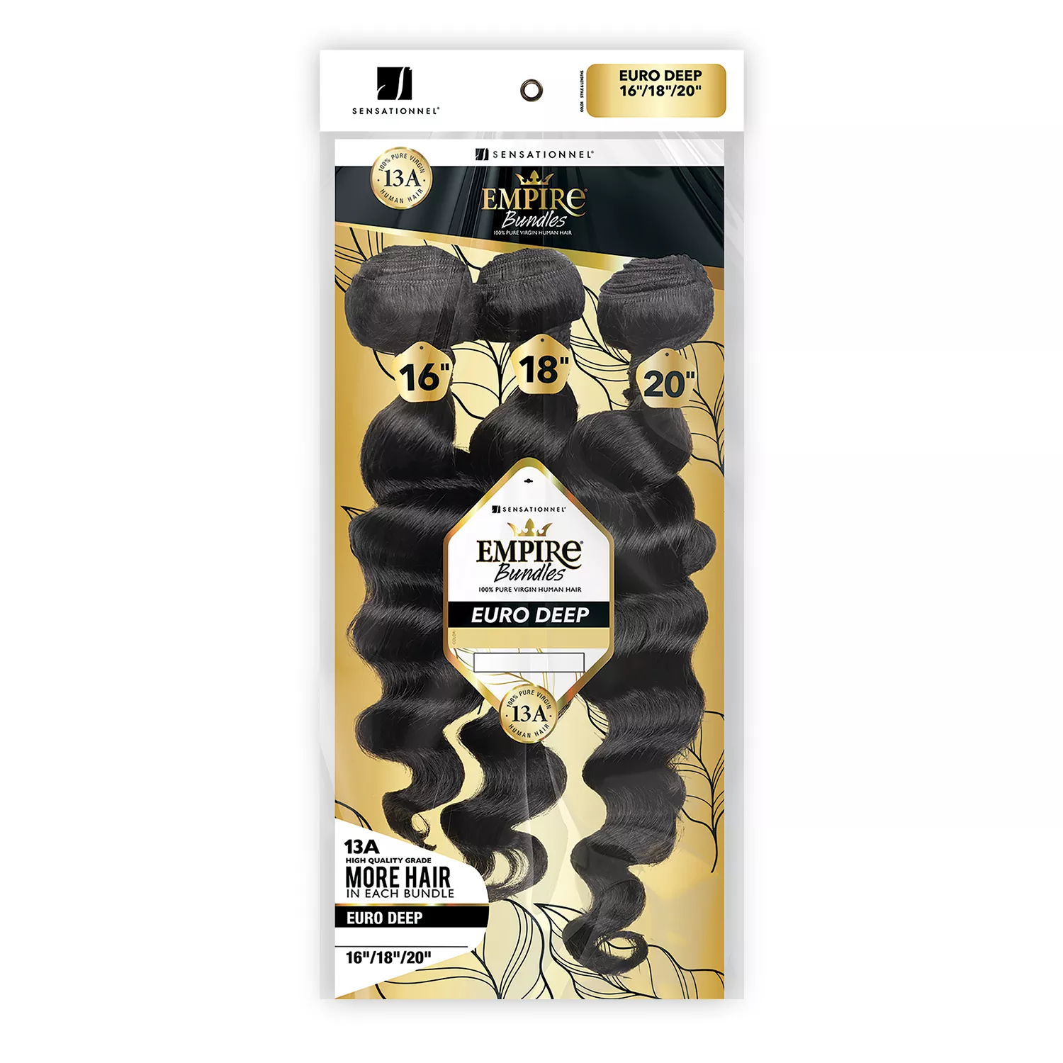 Sensationnel Virgin Human Hair Weave Empire Bundles 3X Multi Pack Euro deep