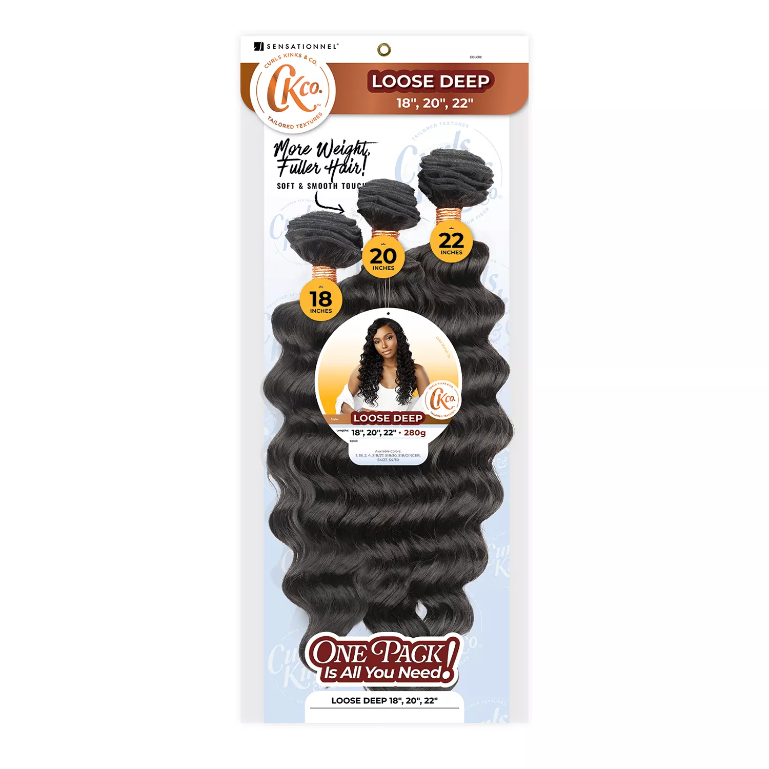 Sensationnel Weave Curls Kinks N Co Bundles 3X Multi Pack Loose Deep 18"20"22"