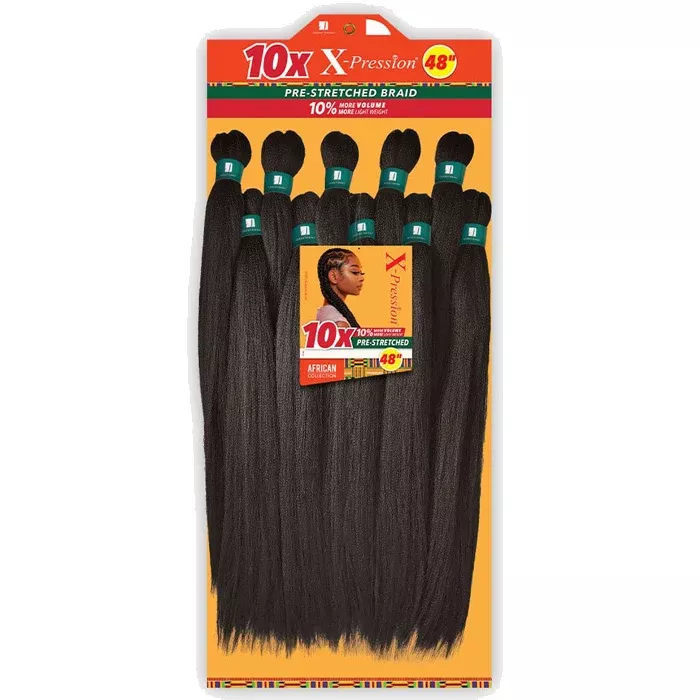 Sensationnel X-Pression Braiding Hair Bulk - 10X PRE-STRETCHED BRAID 48"