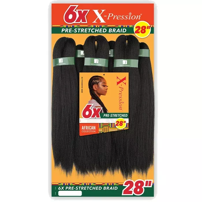 Sensationnel X-Pression Pre-Stretched Braid - 6X STRAIGHT 28"