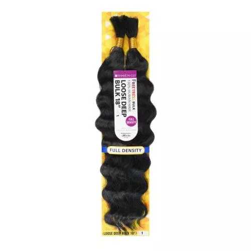 SHAKE-N-GO 100% HUMAN HAIR - FREETRESS - LOOOSE DEEP BULK 18" - FULL DENSITY