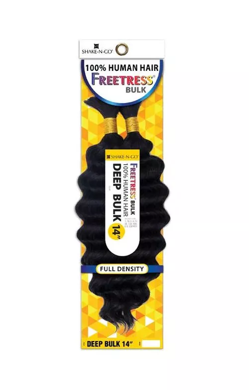 SHAKE N GO FREETRESS 100% HUMAN HAIR BRAID - DEEP BULK 14 "