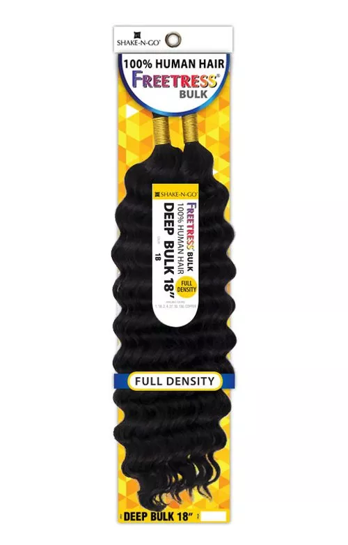 SHAKE N GO FREETRESS 100% HUMAN HAIR BRAID - DEEP BULK 18"