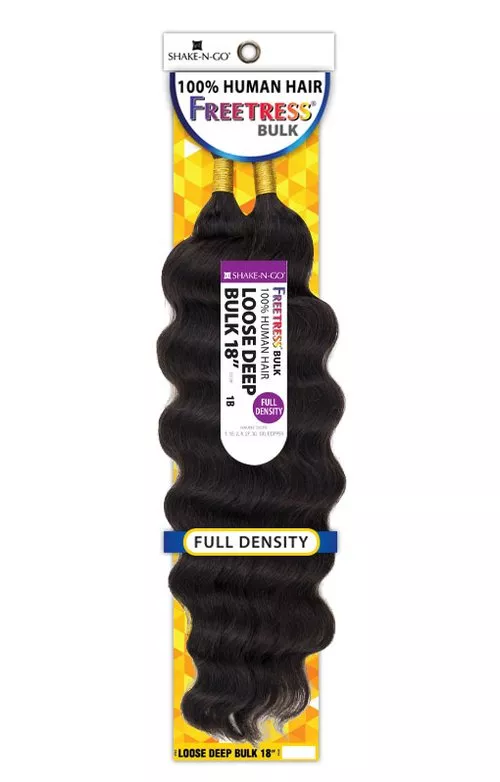 SHAKE N GO FREETRESS 100% HUMAN HAIR BRAID - LOOSE DEEP BULK 18 "