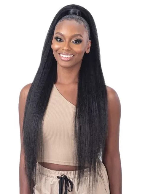 SHAKE-N-GO FREETRESS EQUAL REMIXX EASY DRAWSTRING FULL CAP HALF WIG - SAVVY