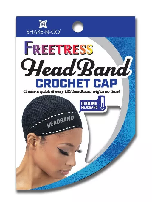 SHAKE-N-GO FREETRESS HEADBAND CROCHET CAP