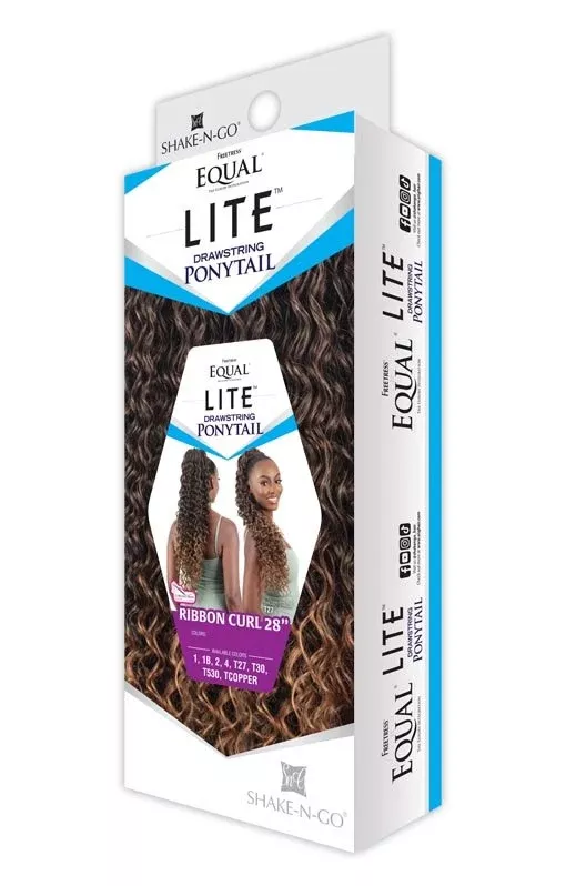 SHAKE-N-GO FREETRESS LITE DRAWSTRING PONYTAIL – RIBBON CURL 28″