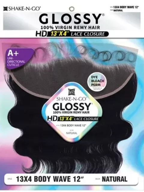 Shake N Go Glossy 100% Virgin Remy Hair HD 13×4 BODY WAVE 12″ Lace Closure