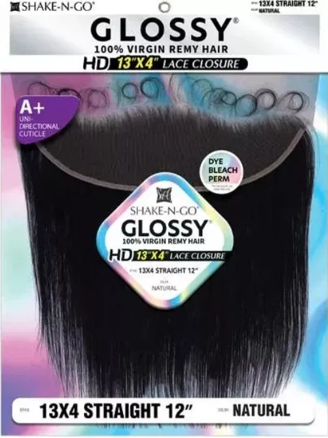 Shake N Go Glossy 100% Virgin Remy Hair HD 13×4 STRAIGHT 12″ Lace Closure