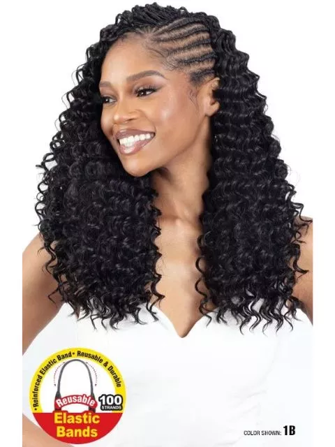 Shake N Go Human Hair Blend Que Feather Crochet – DEEP CURL 18″